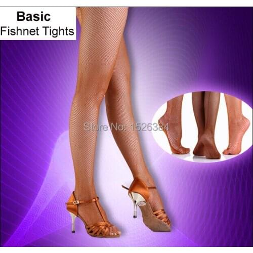 Girls Women Black Nude Caramel Basic Fishnet Tights For Latin Ballroom Dance Soft Yarn Footed And Toeless