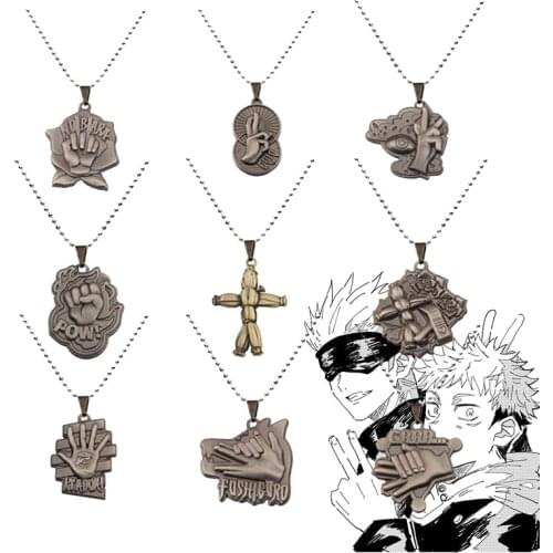Anime Jujutsu Kaisen Necklace Gojo Satoru Key Pendant Chain Choker Yuji Itadori Necklaces Charm Gifts Jewelry collares