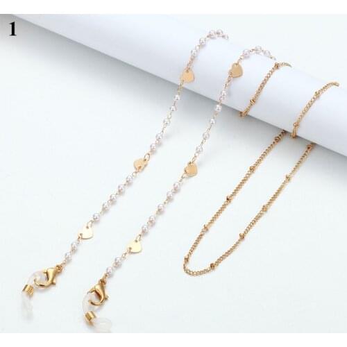 Fashion Pearl Glasses Chain Mask Chain Women Retro Metal Sunglasses Lanyards Eyewear Cord Holder Neck Strap Glasses Holder 2021