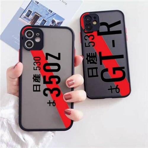 Japanese Number Plate N-Nissane Phone Case Black Transparent Matte For IPhone 7 8 11 12 S Mini Pro X XS XR MAX Plus Cover Shell