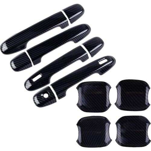 DWCX 1Set ABS Carbon Fiber Style Car Exterior Door Handle Bowl Cup & Cover Trim Fit for Subaru Forester 2019 2020 Styling