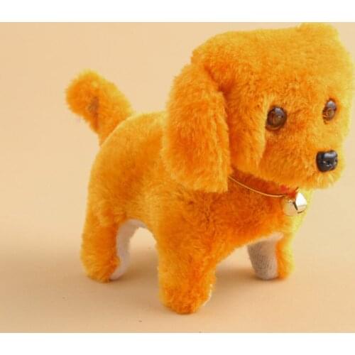 Children Electric Toy Plush Walking Glowing Barking Dog Simulation Moving