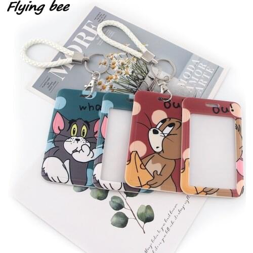 Flyingbee Rat Funny Cat Handheld And Portable ID Name Work Card Holder For Student Card Cover Business Card Couple Jewelry X1488