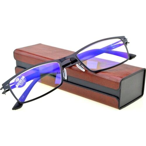 Fullrim Black Business Reading Glasses Alloy Frame for Gentlemen Men Blue Light Blocking High Quality+1+1.5 +2.0 +2.5 +3 +4
