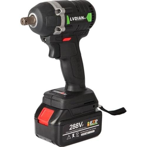 330N.M 288VF Brushless Impact Wrench Cordless Electric Driver 1/2 Socket Wrench with 19800mAh Battery for Woodworker Repairer