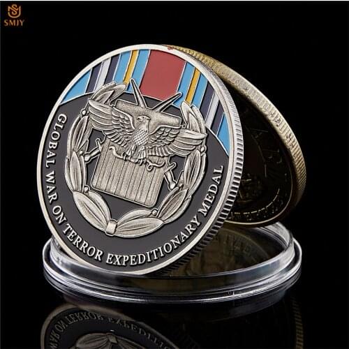 Global War On Terror Expeditionary Medal Military Silver Metal Military Challenge Copy Coin Collection