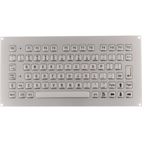 Stainless steel front panel mount keyboard with compact full layout and 79 metal key buttons,IP65 resistant against water &dust