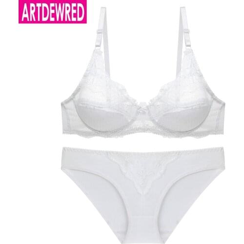 Hot women bra panty Sales Separated ultra thin transparent lace bralette print sexy set brassiere underwear set