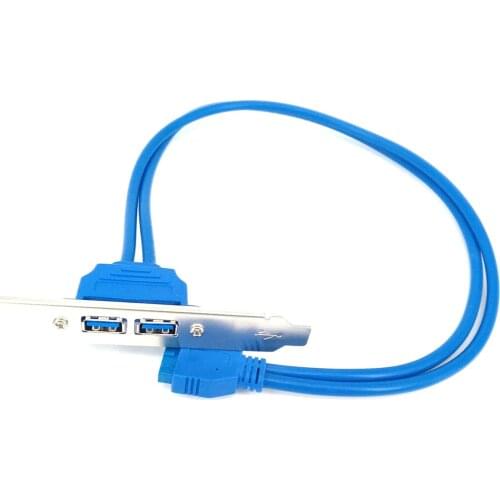 Computer Extender Cable USB 3.0 Back Panel Expansion Bracket To 20-Pin Header Cable (2-Port) Pc Cables