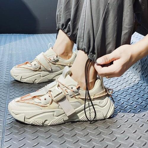 Chunky Big Sole Mens Sports Shoes Mens Shoes Men Sneakers Man Running Shoes Sport Beige Flat Sneekers Scarpe Uomo Deporte B-676