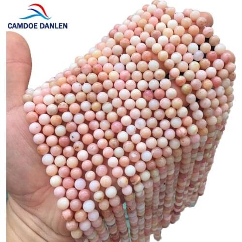 CAMDOE DANLEN Natural Peru High Quality Pink Opal Stone Round Loose Beads 6/8/10/12mm Fit DIY Charms beads For Jewelry Making