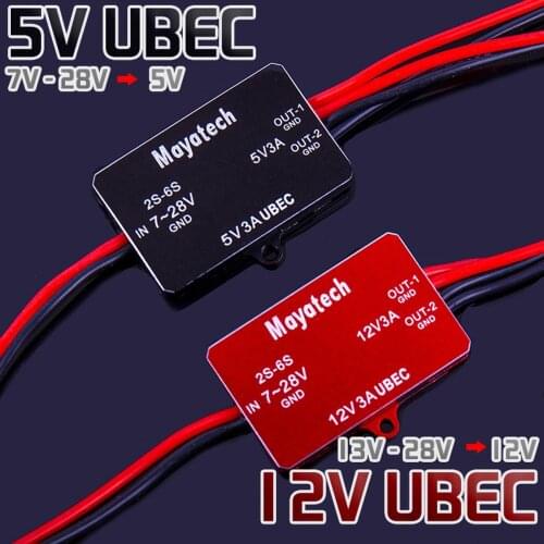 Mayatech 5V 3A /12V 3A Voltage Regulator Mini UBEC Lipoly DC Step Down for Quadcopter Plant Protection Drone UAV Helicopter
