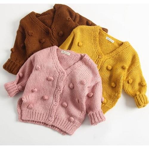 New 2019 Spring Autumn Baby Girls Knitting Cardigans Coat Kids Sweater Cotton Girls Sweaters Single Fashion Brand Girls Clothing