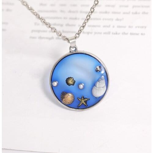 New Design Starfish Shell Round Pendant Necklace For Women Girls Fashion Summer beach Charms Choker Jewelry Party Gifts