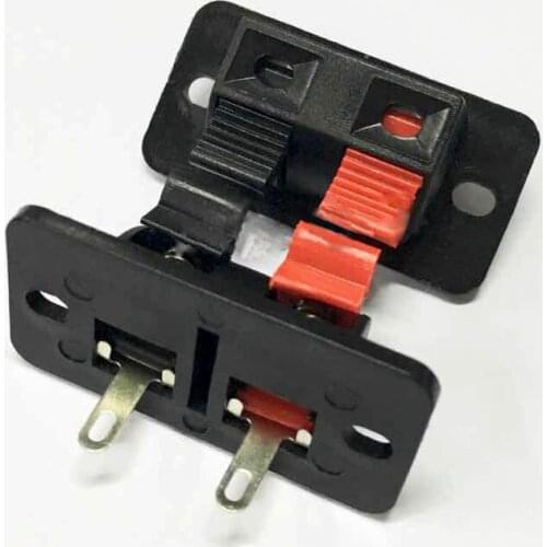 Wholesale 300pcs 2PIN PUSH Red and Black Spring Push Type Speaker Cable wire Loudspeaker Audio Terminal Board Connector wp2