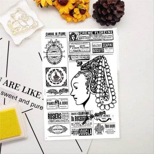 11x16CM classical literature lady Transparent Seal Clear Stamps Silicone Seal Roller Stamps DIY Scrapbook Album Card Production