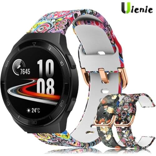 For Huawei Watch gt 2e GT 2 Pro gt2 46mm Strap Pattern Silicone Watchband Sport Replacement Bracelet gt2e 22mm Watch band
