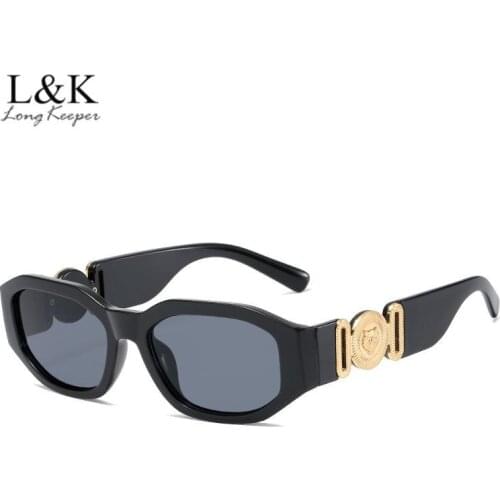 New Mens Small Rectangle Sunglasses Women Vintage Square Eyeglasses Personality Street Shoot Eyewear Outdoor UV400 Oculos