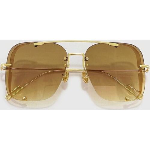 New How Rimless Sunglasses Women Brand Designer Sun Glasses Gradient Shades Lens Ladies Frameless Metal Eyeglasses UV400