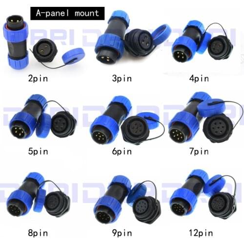 SP21 Chassis Panel Mount 2 3 4 5 6 7 8 9 10 12pin IP68 waterproof Circular Aviation Plug Cable connector