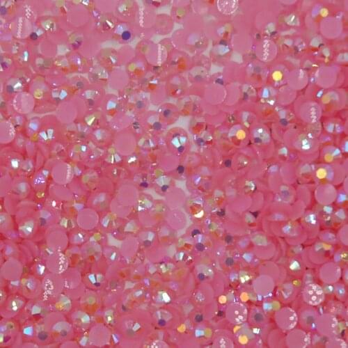 SS12 Light Pink Jelly AB Resin Rhinestone 10000pcs/bag Glitters Non Hot Fix FlatBack Strass Sewing Fabric Garment Rhinestones