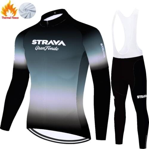 Strava Winter Thermal Fleece Roupas Bicicleta Bretelle Ropa Maillot Hombre Equipment Cycling Jersey Roupa Ciclismo Masculino