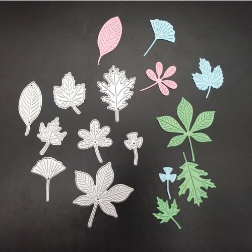 Tree Leaves Metal Cutting Dies 8Pcs/Set New Stencils For DIY Scrapbooking Paper Cards Craft Making Craft Embossing Craft 10x10cm