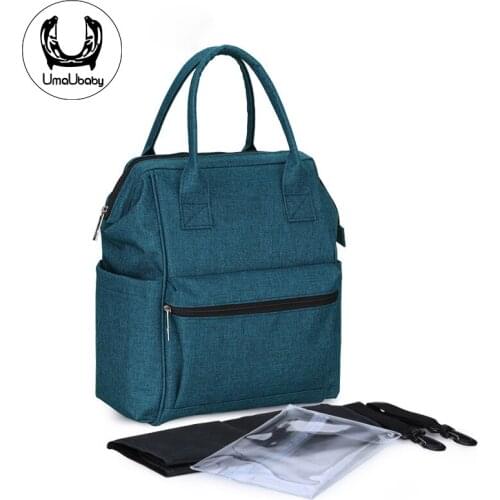UmaUbaby Nylon Diaper Bag Double Shoulders Multi-Functional Mummy Bag Large-Capacity Waterproof Maternal Backpack Free Hooks