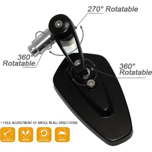 Universal Rearview Mirror Motorcycle Side Handlebar Bar End Mirrors Moto Bicycle Electric Bike Scooter Motorbike Accessories