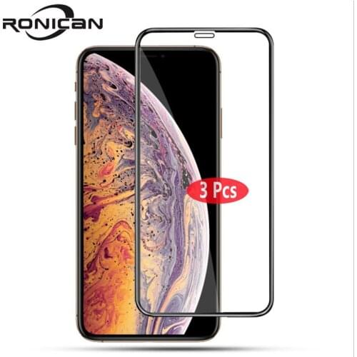 3Pcs Full Cover Tempered Glass For iPhone 11 PRO MAX Screen Protector Glass On iPhone 11 pro X XS MAX Protective Glass SE 2020