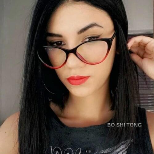 2020 Spectacle frame cat eye Glasses frame clear lens Women brand Eyewear optical frames myopia nerd black purple eyeglasses
