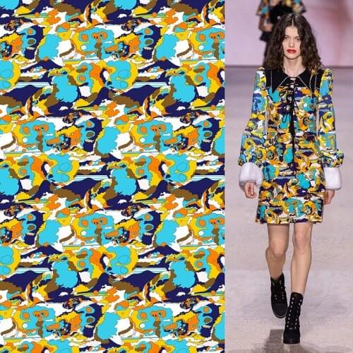 Spring and summer womens twill new style painted digital printing fabric dress shirt comfortable fabric