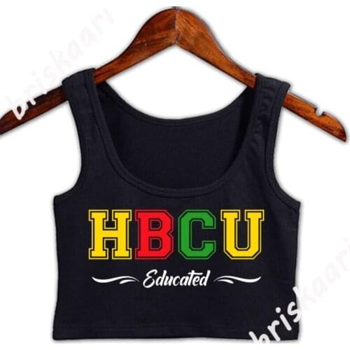 Hbcu Grad Design For Women Crop Top Basic Customize Women Spring O-Neck Tops Leisure Sunlight Vest