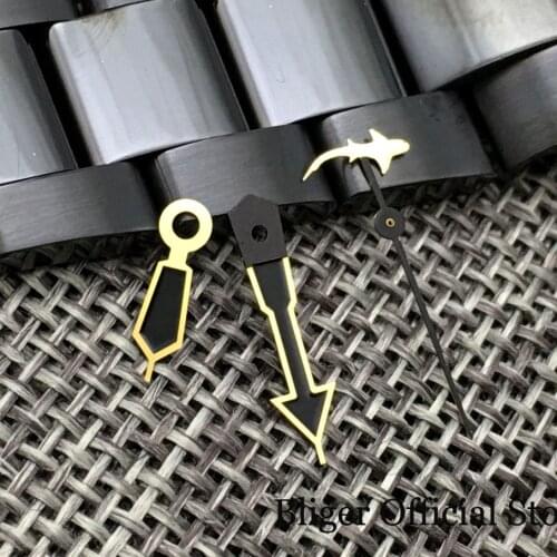 Gold Edge Middle Black Watch needle Hand fit NH35A NH36A 7s26 7s36 7s25 7s35 6r15 4r15 4r35 4r36 6309 7002 7009