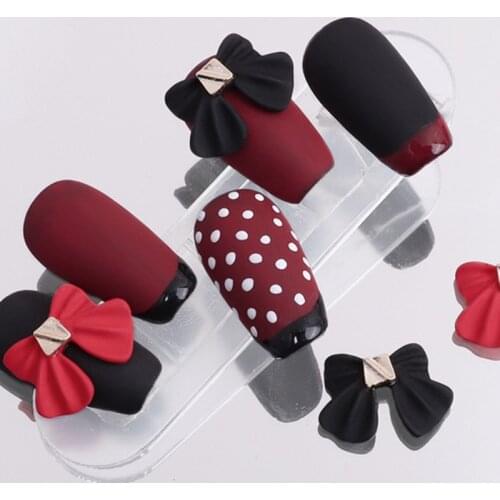 100pcs/lot Nail Art Metal Alloy Bowknot Decors Japanese Style Resin 3D Jewelry Charms Acrylic DIY Polishing Manicure Accessories