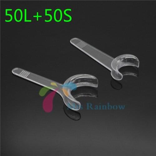 100/Pcs Dental Lab Cheek Mouth Prop Lip Retractor Opener T-Shape Intraoral 50L & 50S Dentist Oral Care Tools