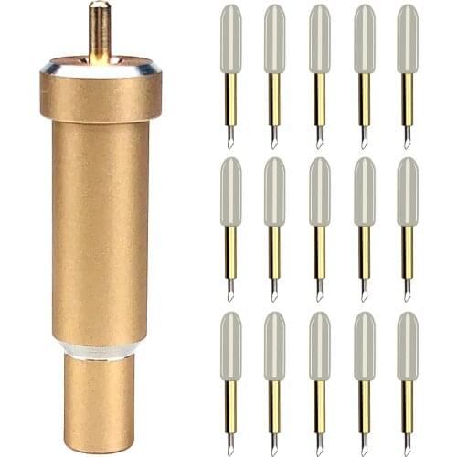 15pcs Premium Fine Point Cutting Blade Vinyl Replacement Plotter Knives +1pc Holder for Maker Explore One Explore Air and Air 2