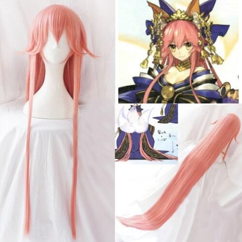 150cm Adult Tomamo no Mae Cosplay Wig FGO EXTRA CCC Caster Berserker Alterego TMAM Pink Long Straight Synthetic Sweet Lolita