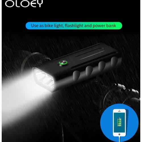 15000Lums Bicycle Light T6 USB Rechargeable 5200mAh Bike Light IPX5 Waterproof LED Headlight As Power Bank Bike Accessories