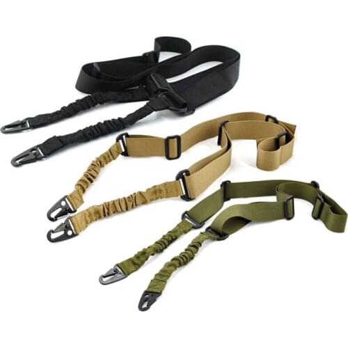 2 Point Sling Tactical Rifle Gun Sling CQB Elastic Bungee Snap Hook Strap Two Point Military Rifle Slings Sport Adjustable