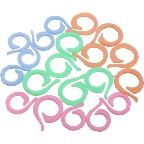20pcs Colorful Crochet Locking Stitch Marker Knitting Ring Maker Holder Set