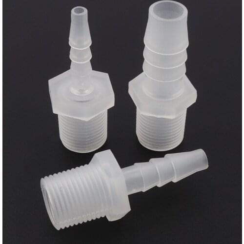 5pcs G3/8 Male Thread To 3.9~12.7mm Food Grade PP Straight Connectors Aquarium Fish Tank Adapter Air Pump Aerator Hose Joints