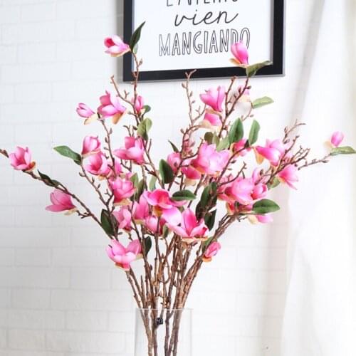 90cm Magnolia Artificial flowers Branches Fake magnolia Silk Vase flowers arrangment Orchid for Home Hotel Garden Wedding Decor