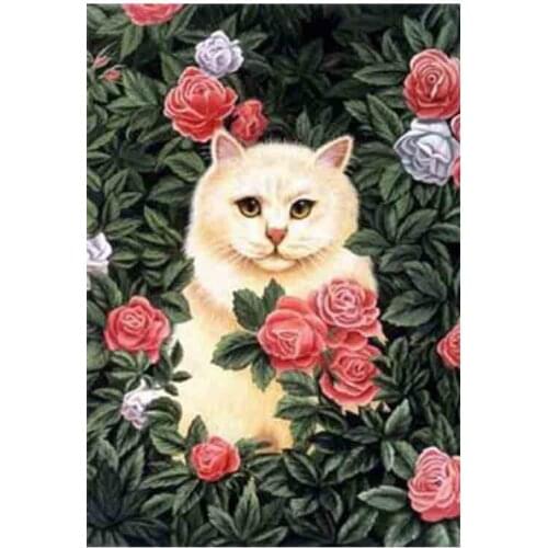Kexinzu Full Square Round Drill 5D DIY Diamond Painting "Animal Cat" 3D Embroidery Cross Stitch Mosaic Home Decor Gift