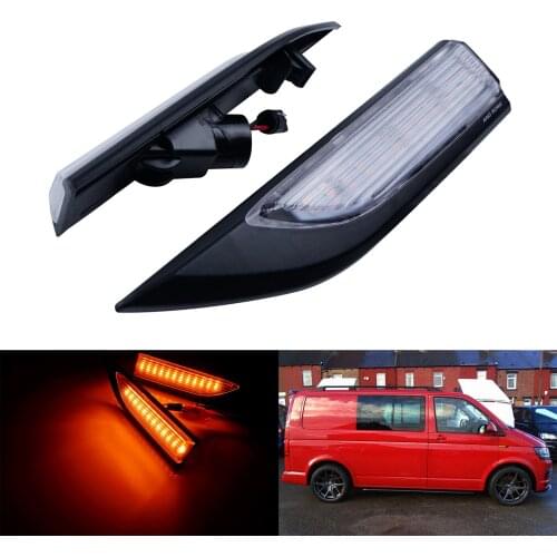 ANGRONG 2X LED Side Indicator Repeater Signal Light Amber For VW T6 Transporter Caravelle 2015-up