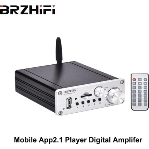 BRZHIFI Audio Audiophile 3116 High-power 2.1-Channel Digital Power Amplifier Bluetooth 5.0U Disk TF Playback App Controlled Amp