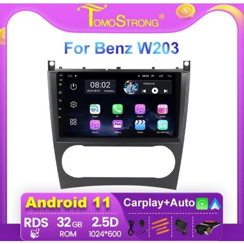 Autoradio multimedia player For Mercedes Benz W203 W209 W219 A Class A160 C-Class C180 C200 CLK200 C230 SWC GPS 2.5D screen