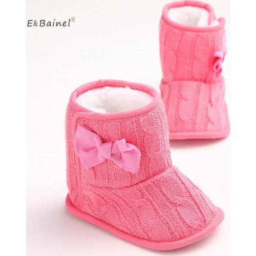 E&Bainel New Winter Super Warm Newborn Girl Baby Prewalker Keep Warm Shoes Boots Infant Toddler Princess Crib Snow Knitting Boot