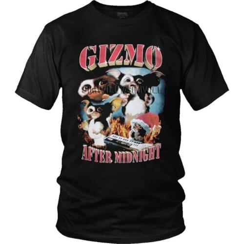 Gremlins T-shirt Men Streetwear T Shirt Short Sleeve Cotton Gizmo 80s Movie Mogwai Monster Horror Retro Sci Fi Tshirt Cool Tees
