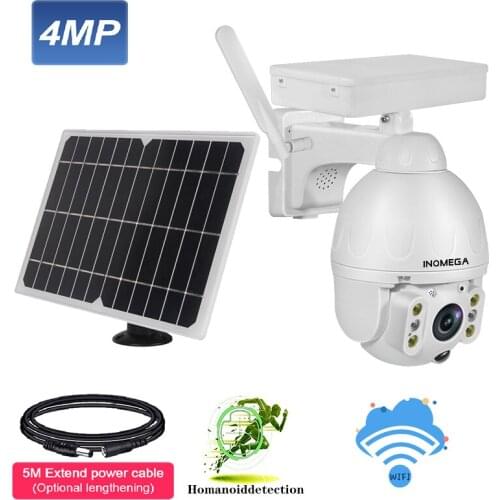 INQMEGA WIFI 4MP PTZ Solar Camera Security Wireless CCTV Recorder Detachable Solar Panel Farm Street Video Surveillance